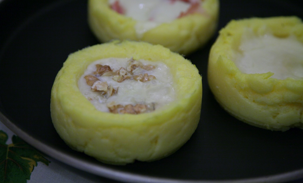 Vol au vent di polenta con gorgonzola e noci